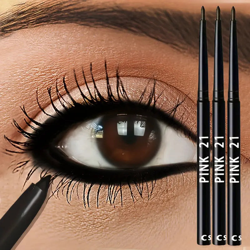 3-Piece Waterproof Black Eyeliner Pencils – Smudge-Proof, Long-Lasting & Beginner-Friendly