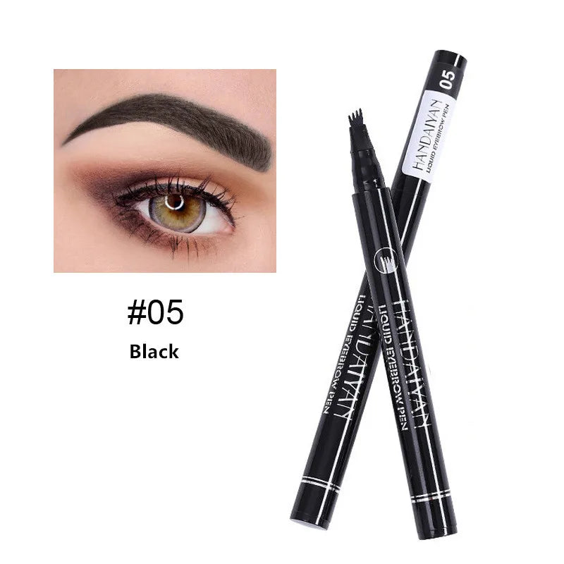 4D Microblading Eyebrow Pen – Fine Sketch Liquid Brow Pencil with 4-Fork Tip