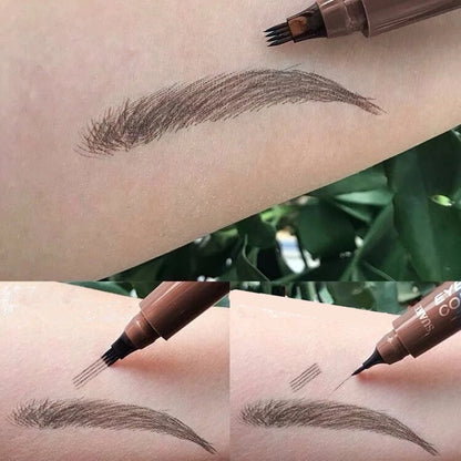 4D Microblading Eyebrow Pen – Fine Sketch Liquid Brow Pencil with 4-Fork Tip