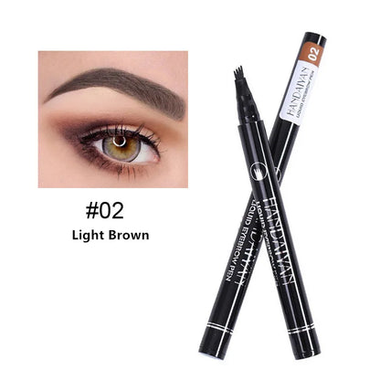 4D Microblading Eyebrow Pen – Fine Sketch Liquid Brow Pencil with 4-Fork Tip