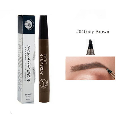 4D Microblading Eyebrow Pen – Fine Sketch Liquid Brow Pencil with 4-Fork Tip