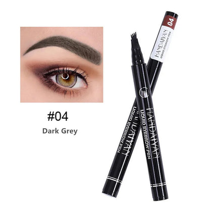 4D Microblading Eyebrow Pen – Fine Sketch Liquid Brow Pencil with 4-Fork Tip