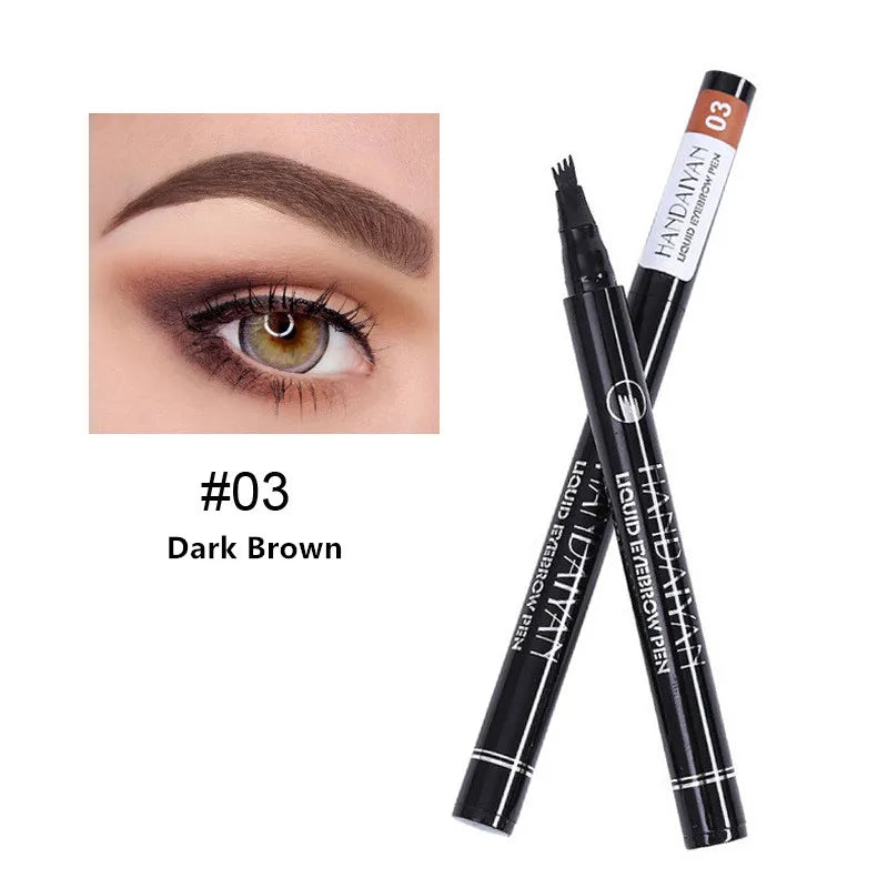 4D Microblading Eyebrow Pen – Fine Sketch Liquid Brow Pencil with 4-Fork Tip