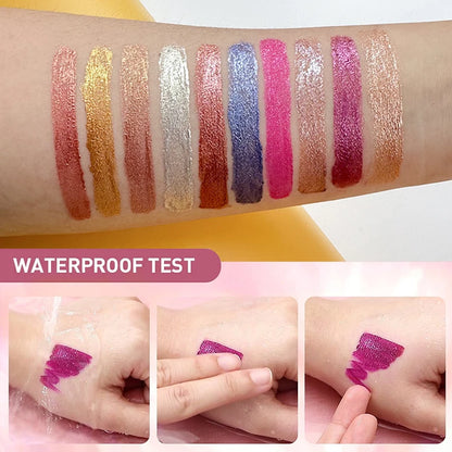 15-Color Glitter Liquid Lipstick Set – Waterproof Shimmer Gloss