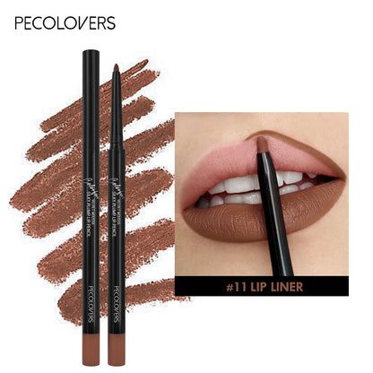 Waterproof Matte Lipliner Pencil – 12 Long-Lasting Colors
