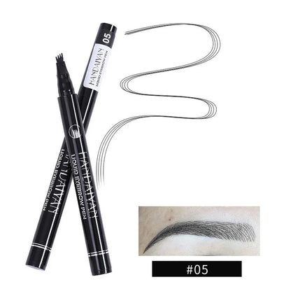 4D Microblading Eyebrow Pen – Fine Sketch Liquid Brow Pencil with 4-Fork Tip
