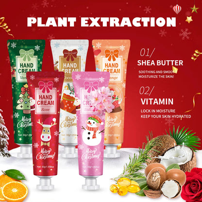 Hand Cream Gift Set (5 Pack) – Travel-Friendly Nourishing Moisturizers (30g each)