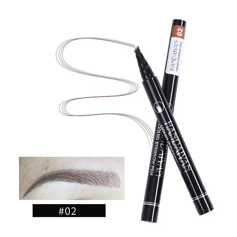 4D Microblading Eyebrow Pen – Fine Sketch Liquid Brow Pencil with 4-Fork Tip