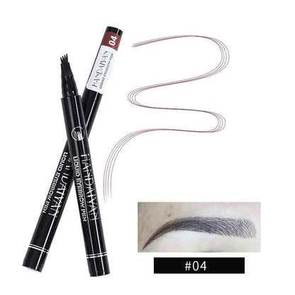 4D Microblading Eyebrow Pen – Fine Sketch Liquid Brow Pencil with 4-Fork Tip