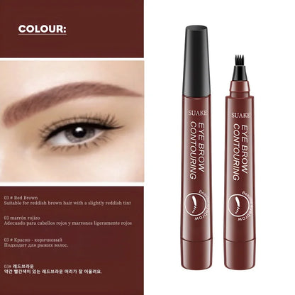4D Microblading Eyebrow Pen – Fine Sketch Liquid Brow Pencil with 4-Fork Tip