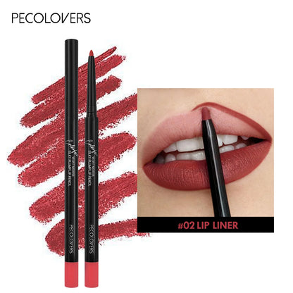 Waterproof Matte Lipliner Pencil – 12 Long-Lasting Colors