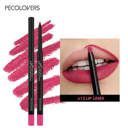 Waterproof Matte Lipliner Pencil – 12 Long-Lasting Colors