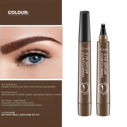 4D Microblading Eyebrow Pen – Fine Sketch Liquid Brow Pencil with 4-Fork Tip