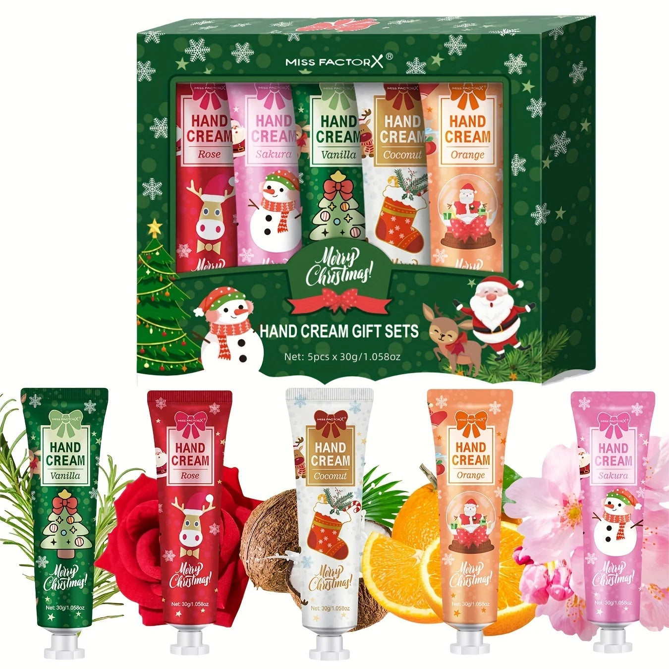 Hand Cream Gift Set (5 Pack) – Travel-Friendly Nourishing Moisturizers (30g each)
