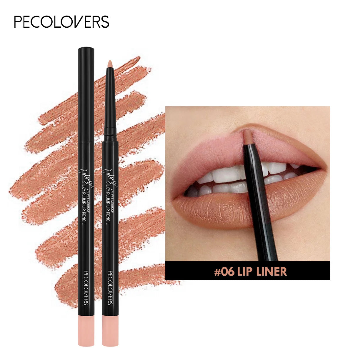 Waterproof Matte Lipliner Pencil – 12 Long-Lasting Colors