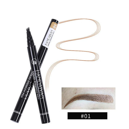 4D Microblading Eyebrow Pen – Fine Sketch Liquid Brow Pencil with 4-Fork Tip
