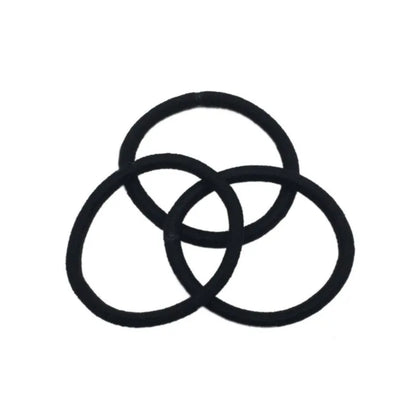 Set of 10/30/50 Black 4 mm Elastic Hair Bands – Durable Ponytail Holders