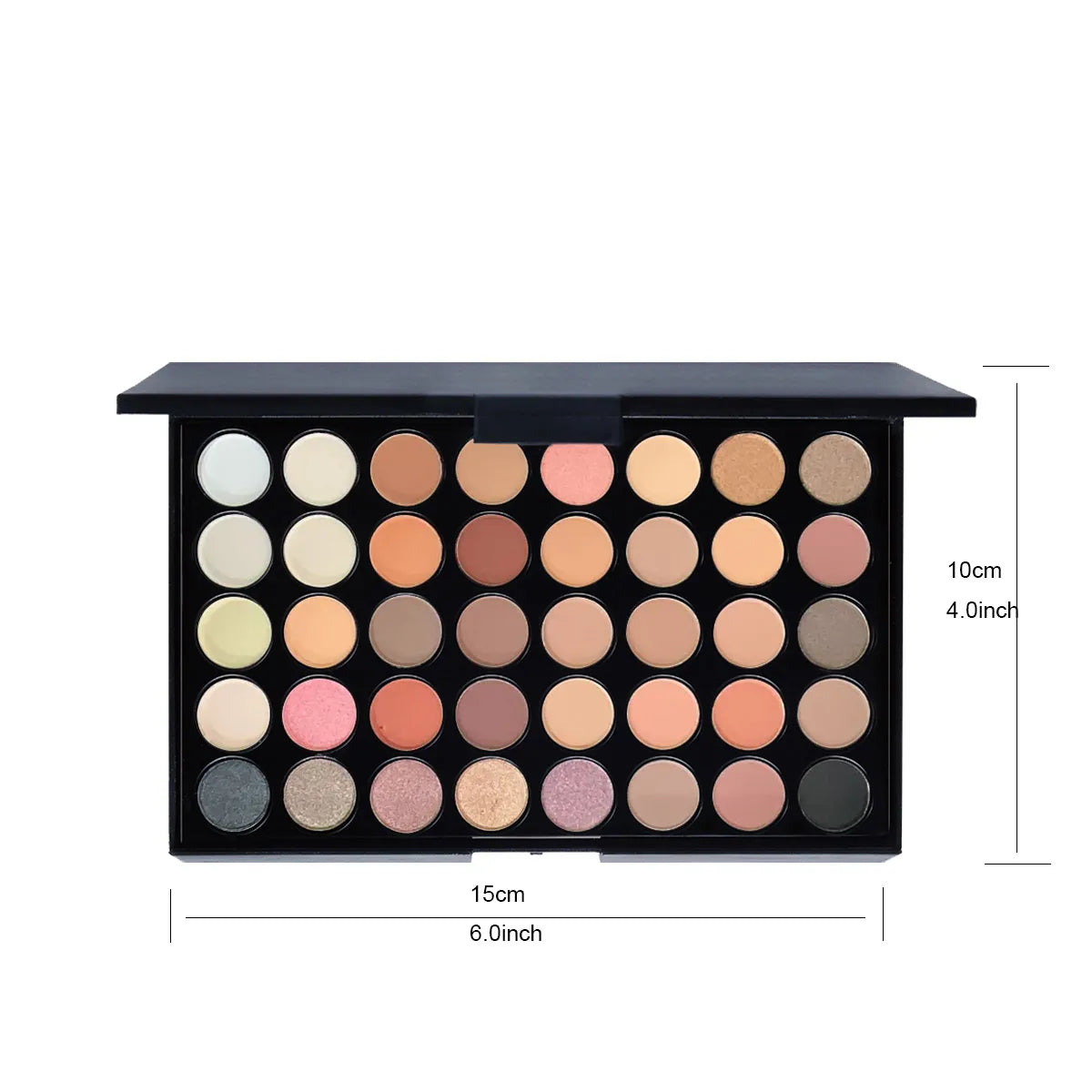 40-Color Eyeshadow Palette with 8 Pink Brushes – Matte & Shimmer Long-Lasting Shades