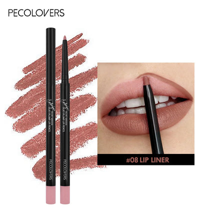 Waterproof Matte Lipliner Pencil – 12 Long-Lasting Colors