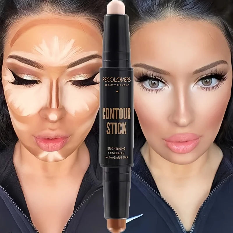 Double-Ended Contouring Stick with Concealer & Highlighter – 3D Face Sculpting