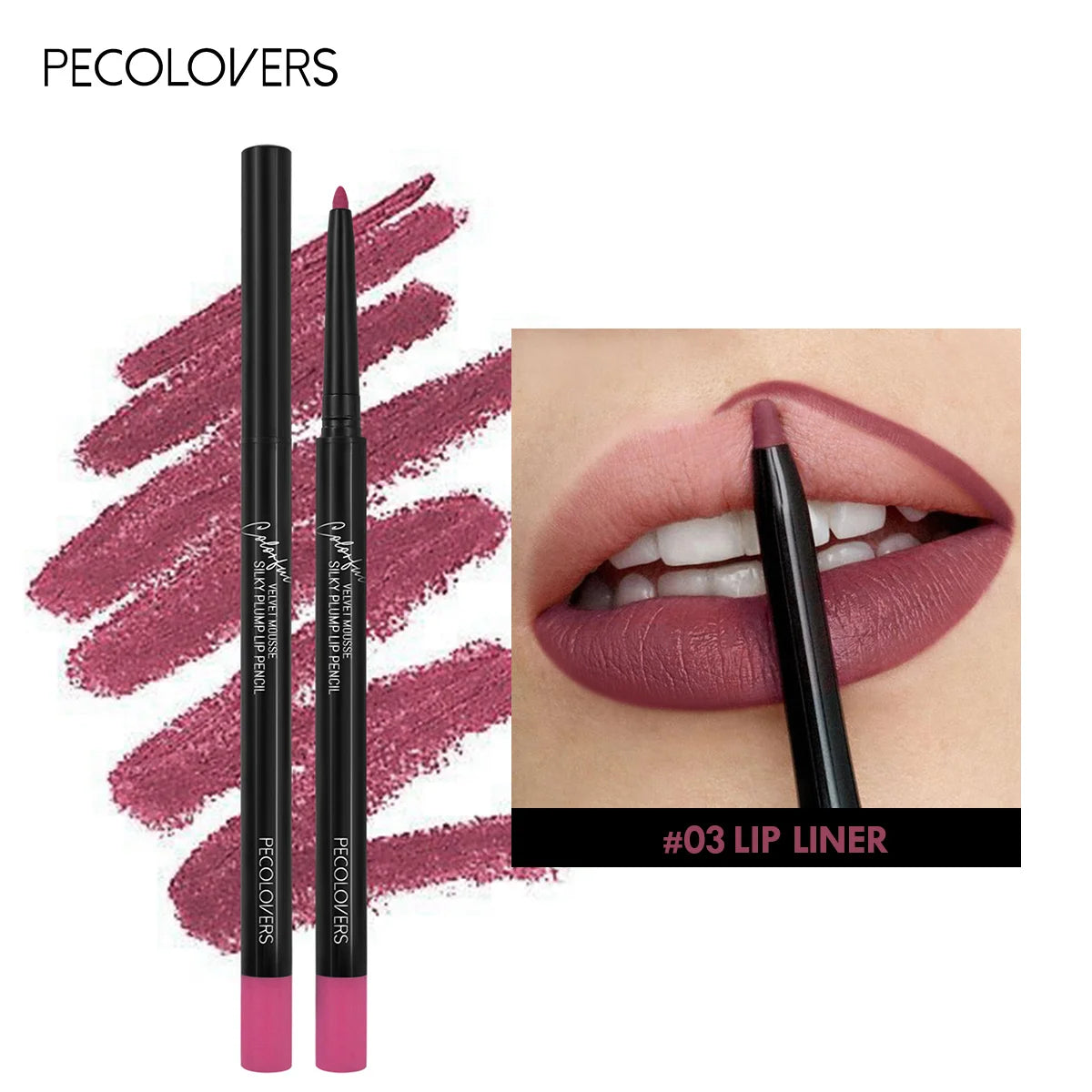 Waterproof Matte Lipliner Pencil – 12 Long-Lasting Colors