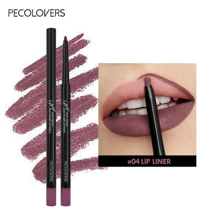 Waterproof Matte Lipliner Pencil – 12 Long-Lasting Colors
