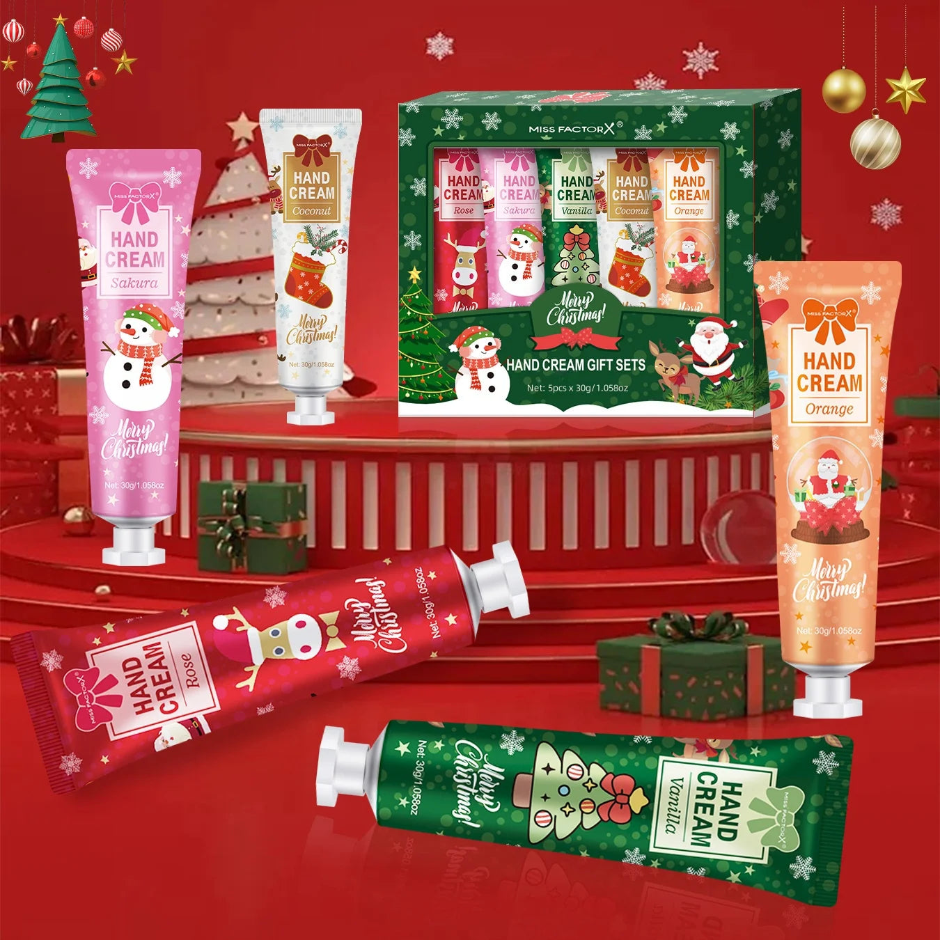 Hand Cream Gift Set (5 Pack) – Travel-Friendly Nourishing Moisturizers (30g each)