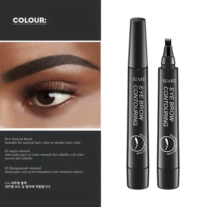 4D Microblading Eyebrow Pen – Fine Sketch Liquid Brow Pencil with 4-Fork Tip