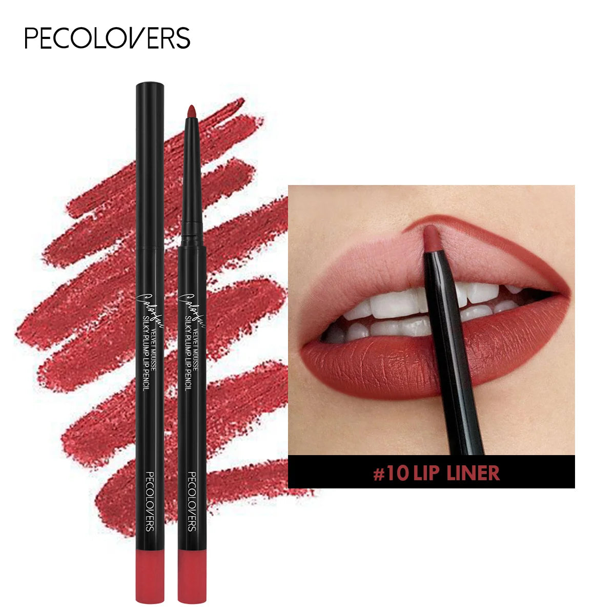 Waterproof Matte Lipliner Pencil – 12 Long-Lasting Colors
