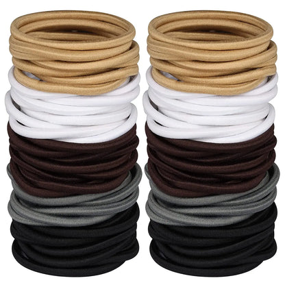 Set of 10/30/50 Black 4 mm Elastic Hair Bands – Durable Ponytail Holders