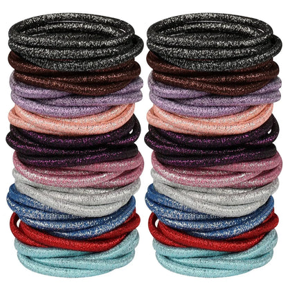 Set of 10/30/50 Black 4 mm Elastic Hair Bands – Durable Ponytail Holders