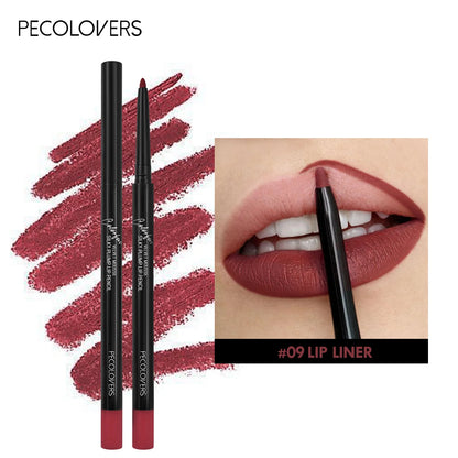 Waterproof Matte Lipliner Pencil – 12 Long-Lasting Colors