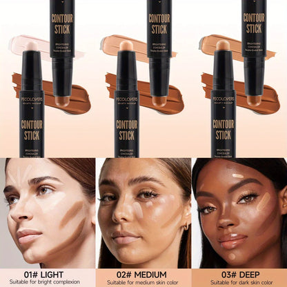 Double-Ended Contouring Stick with Concealer & Highlighter – 3D Face Sculpting